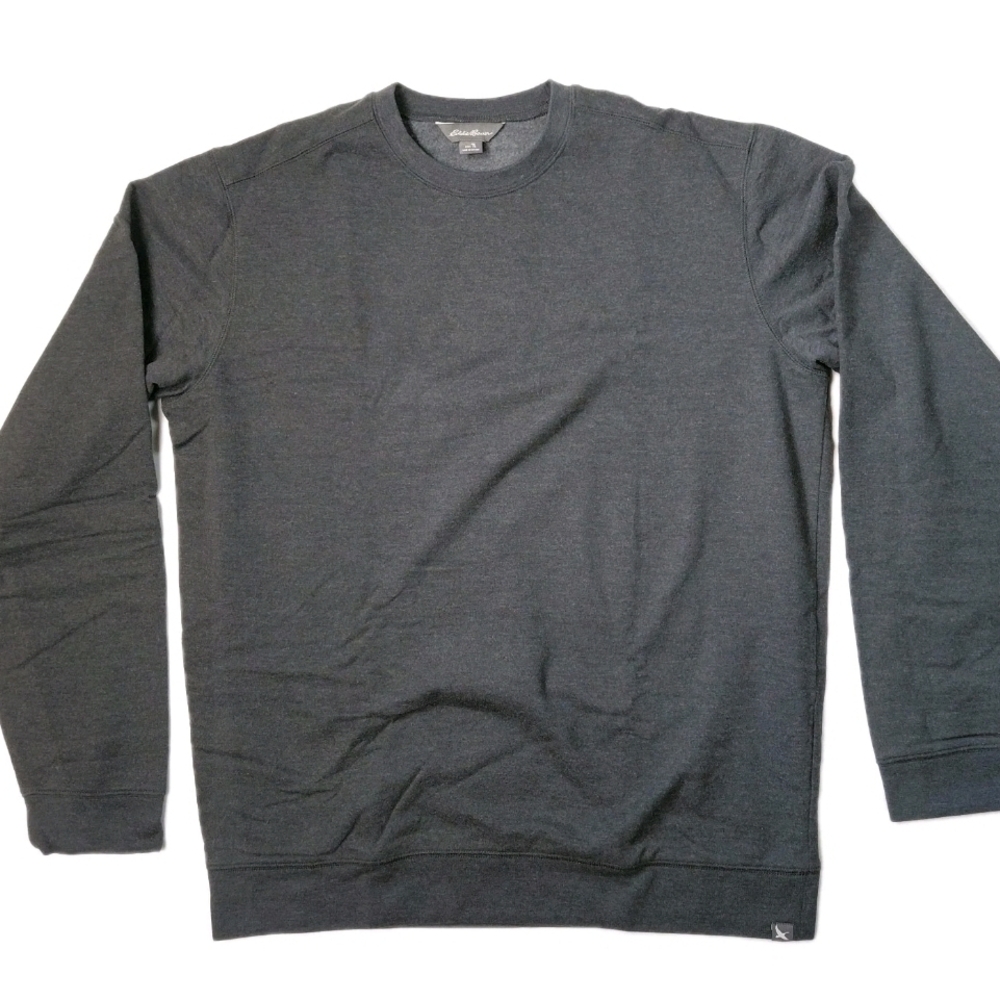 Eddie Bauer Men’s Pullover Sweatshirt Crew Neck Long Sleeve Dark Gray Size TL